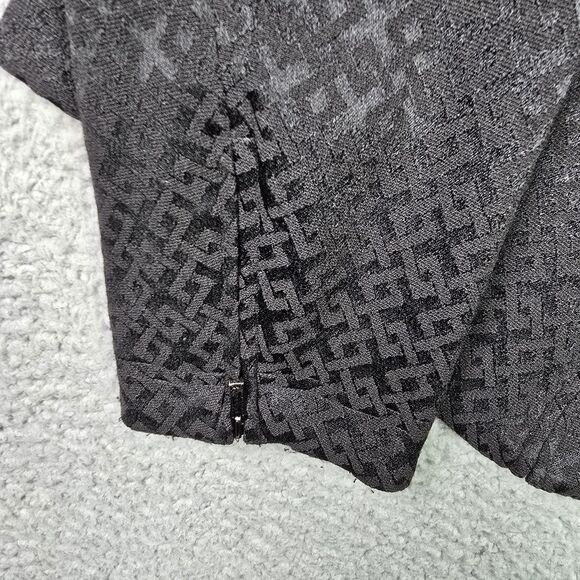 Jones New York Signature Womens Jacket Blazer 12 Black Zipper Sleeves Full Zip - Picture 10 of 16